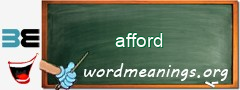 WordMeaning blackboard for afford